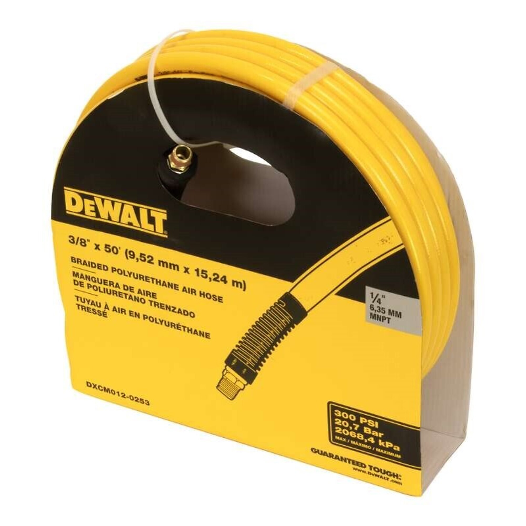 DEWALT Polyurethane Air Hose - 3/8in. x 50ft., 300 PSI, Model# DXCM012-0253